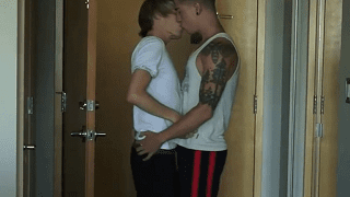 Straight boy first time gay kiss